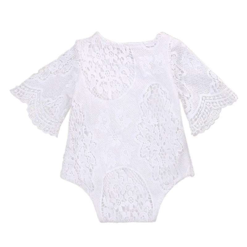 Приятные подарки белый комбинезон с оборками и рукавами для маленьких девочек