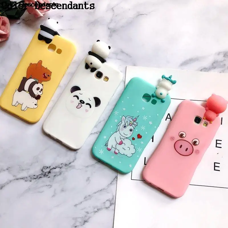 Чехол A30 A50 M10 M20 3D для Etui Samsung Galaxy A6 A7 A8 A9 2018 чехол Kawaii Bear Unicorn A3 A5 2017 чехлы - купить по