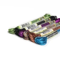 4th 6 skeins pack light effects floss 6 strands high sheen colors metallic embroidery floss cross stitch thread 8m