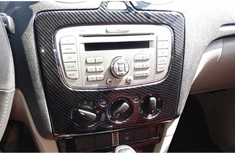 Для Ford для Focus Mk2 2009 2010 интерьер ABS Автомобильная Центральная панель управления AC аудио управление украшение крышка отделка автомобиля Стайлинг