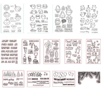 animals fruits months number transparent silicone clear stamp for scrapbooking diy craft decoration soft stamp 2020
