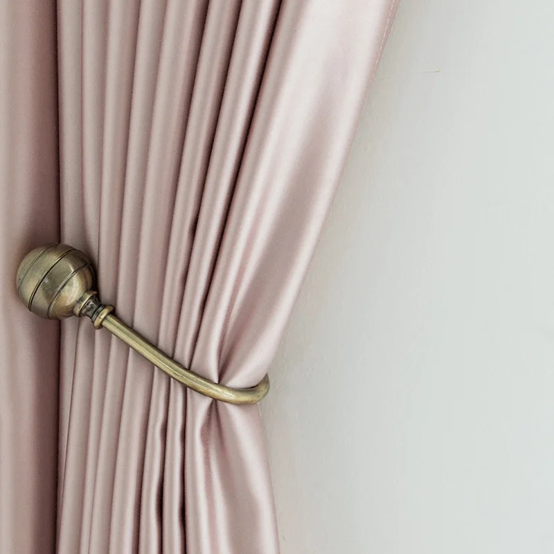 

High-end Curtains for Living Dining Room Bedroom Light LuxuryStyle Polyester Cotton Blended Artificial Silk Fabric Curtain Tulle