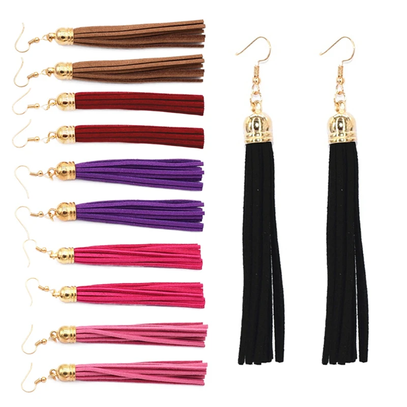 Модные Висячие серьги ювелирные изделия оптом чистый черный бархат ленты