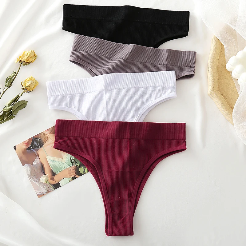 

Seamless Women Pantys Girls Thongs High Waisted Soft Woman Briefs Fashion 6 Solid Colors S-XL Sexy Underpants For Women New