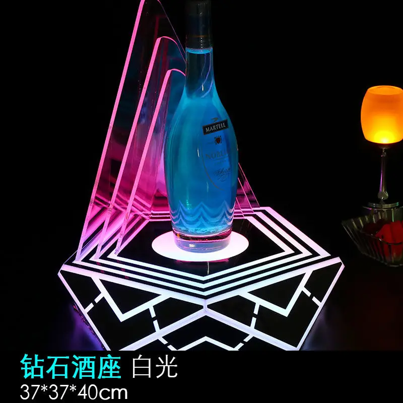 

Светящаяся винная основа для бара, светодиодный держатель для красного вина цвета шампанского, креативная Винная стойка с пиками, алмазная ...