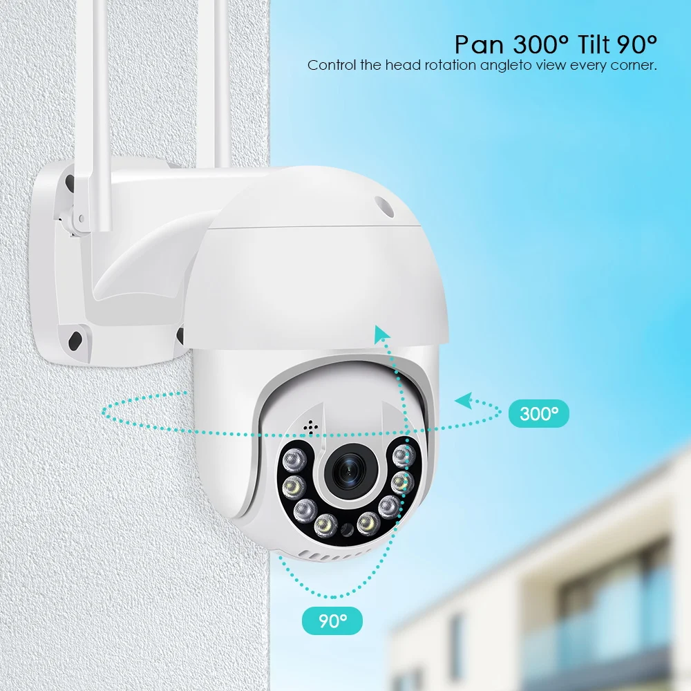 

IP-Камера уличная PTZ, 5 МП, автослежение, 1080P