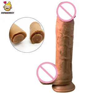 DopaMonkey, двухслойный силиконовый реалистичный пенис, большой фаллоимитатор на присоске для ощущения кожи, секс-игрушки для женщин реалистичный пенис, для взрослых
