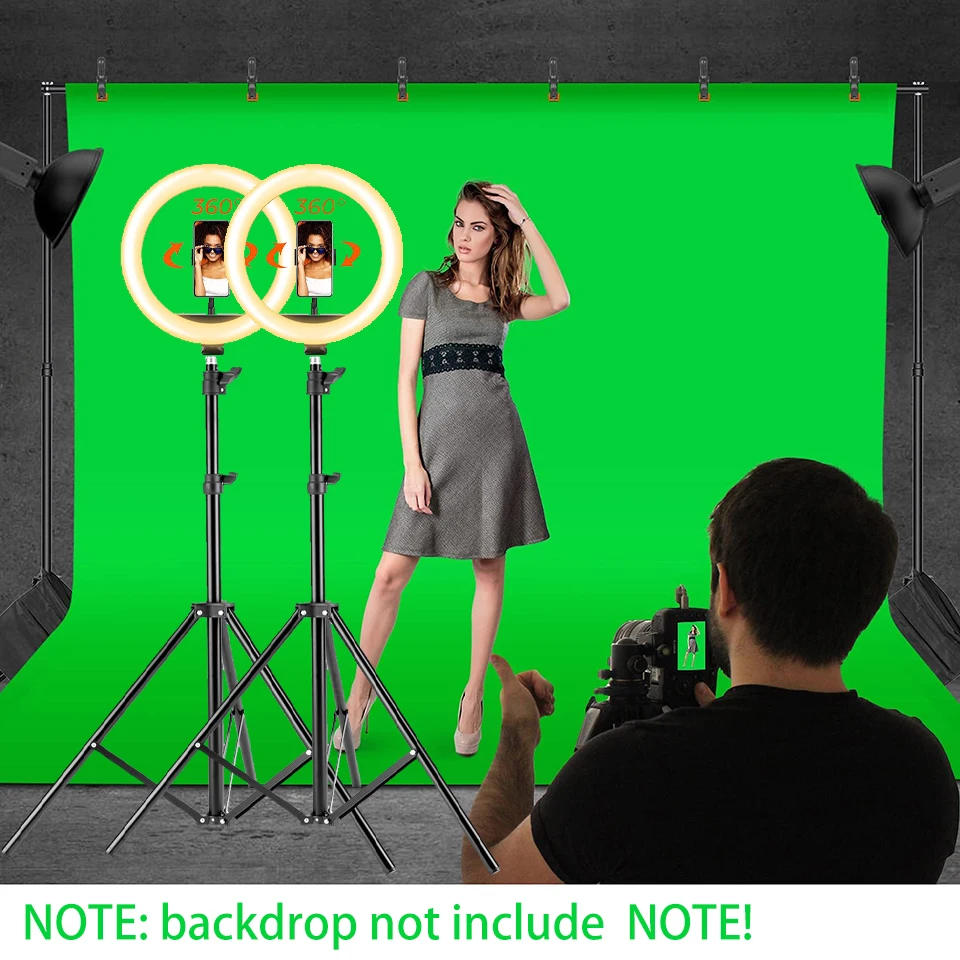 Photography Ring Light Photo Studio Background Stand Backdrop Chromakey Green Screen Support System Frame Chroma Photobackground |
