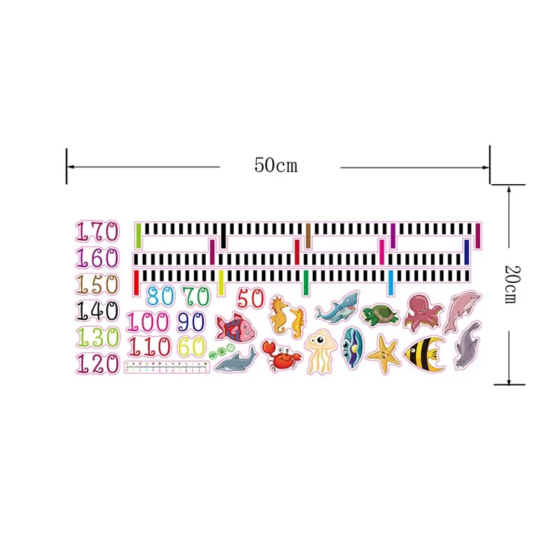 1 шт. Детские Водонепроницаемые наклейки на стену с надписью высота|Наклейки
