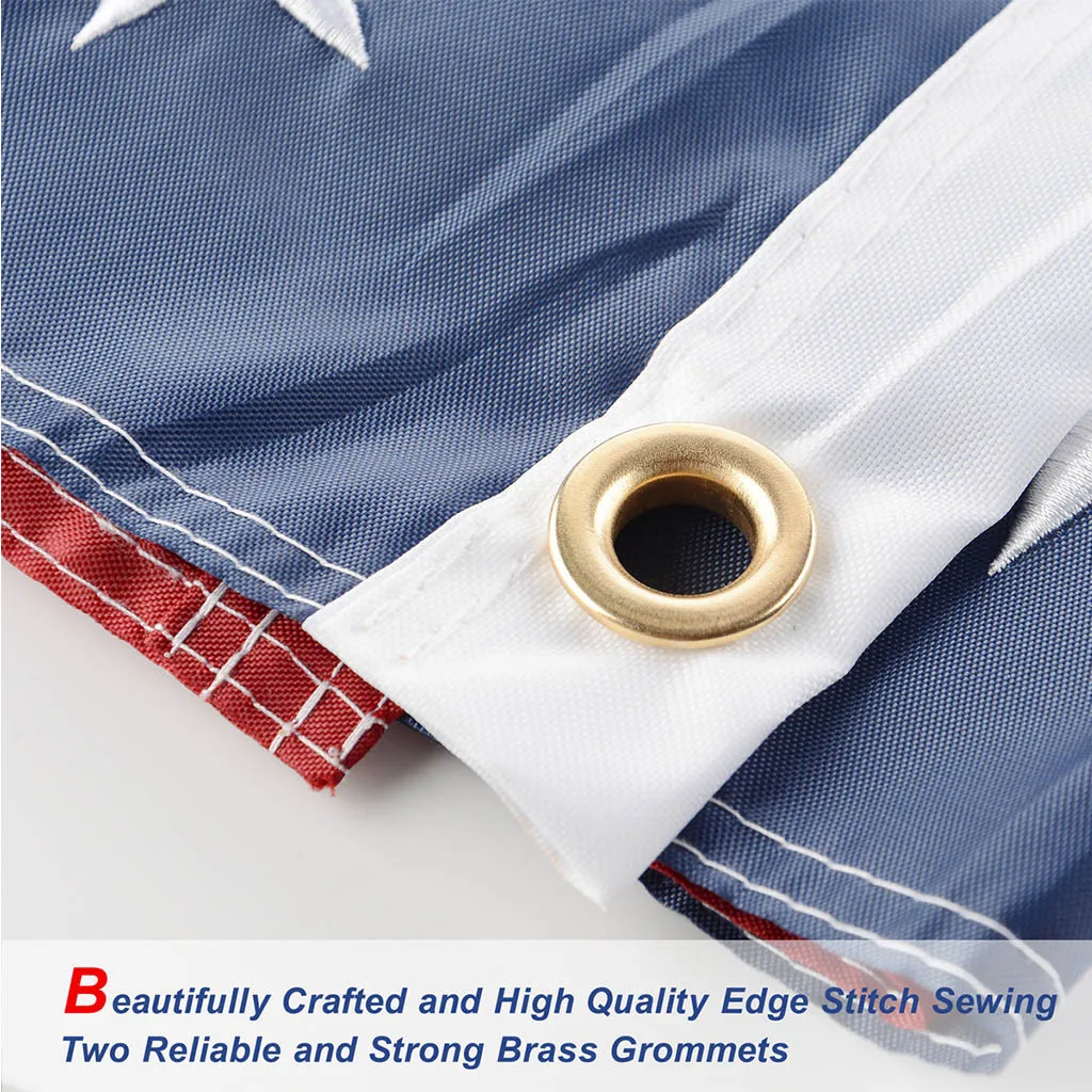 Нейлоновый американский флаг вышивка звезда шитье полосатый латунный 4x6 футов