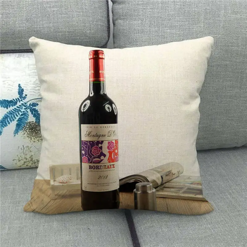 Оптовая продажа наволочка винтажная бутылка красного вина искусственная