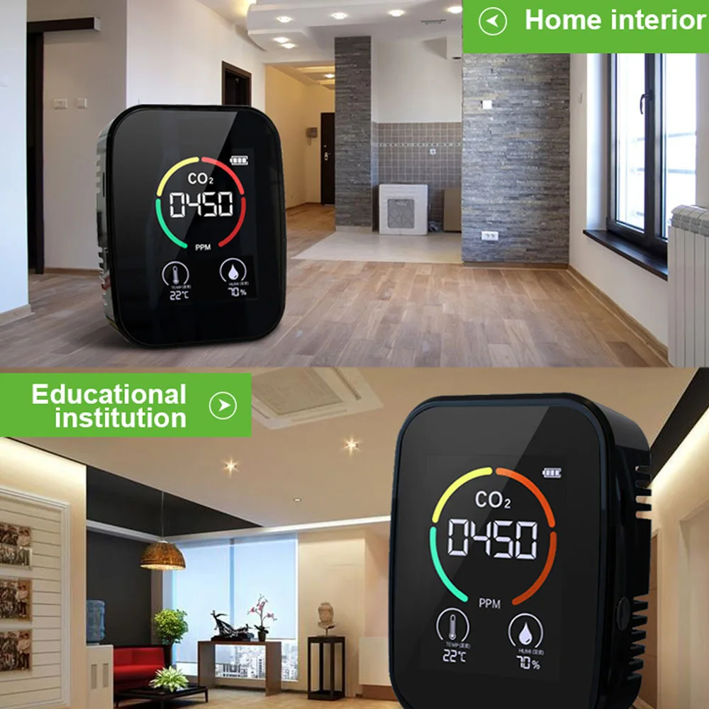 

5 in1 CO2 Meter Multifunctional Digital Temperature Humidity Sensor Tester Air Quality Monitor Carbon Dioxide TVOC HCHO Detector