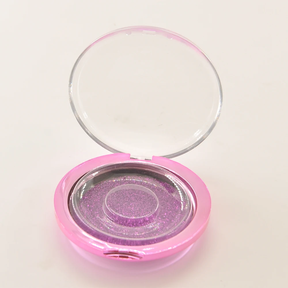 

Wholesale Eyelash Packaging Box Lash Boxes Package Custom Round Plastic Lavender False Eyelashes Makeup Storage Case Vendors