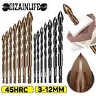 Набор сверл для дерева, комплект из 3-12 мм треугольных насадок для открывания отверстий в керамическом стекле, бетоне
