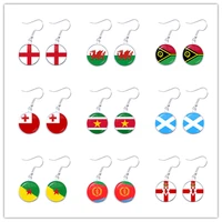 ireland wales vanuatu tonga suriname scotland french guiana eritrea northern ireland national flag drop earrings women