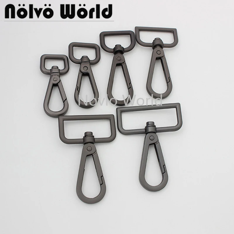 

10-50 pieces 7 size 12-13-16-19-26-32-38mm Matte gun trigger snap hooks men bag purse swivel clasp lobster claws carabines