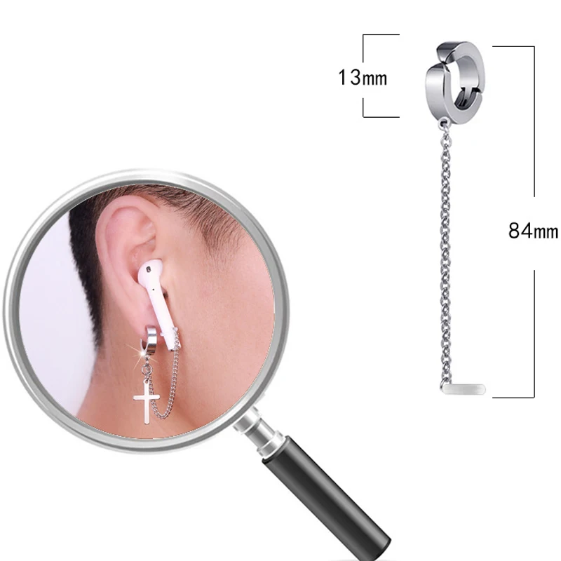 Мужские Серьги-клипсы с цепочкой 1 шт. | Украшения и аксессуары