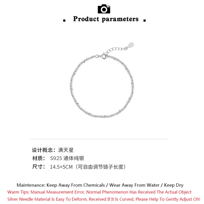 

Pure Silver New Star Bracelets Korean Women's Saimple Cool Fashion Niche Design Personalized Intimate Couple Hand Jewelry