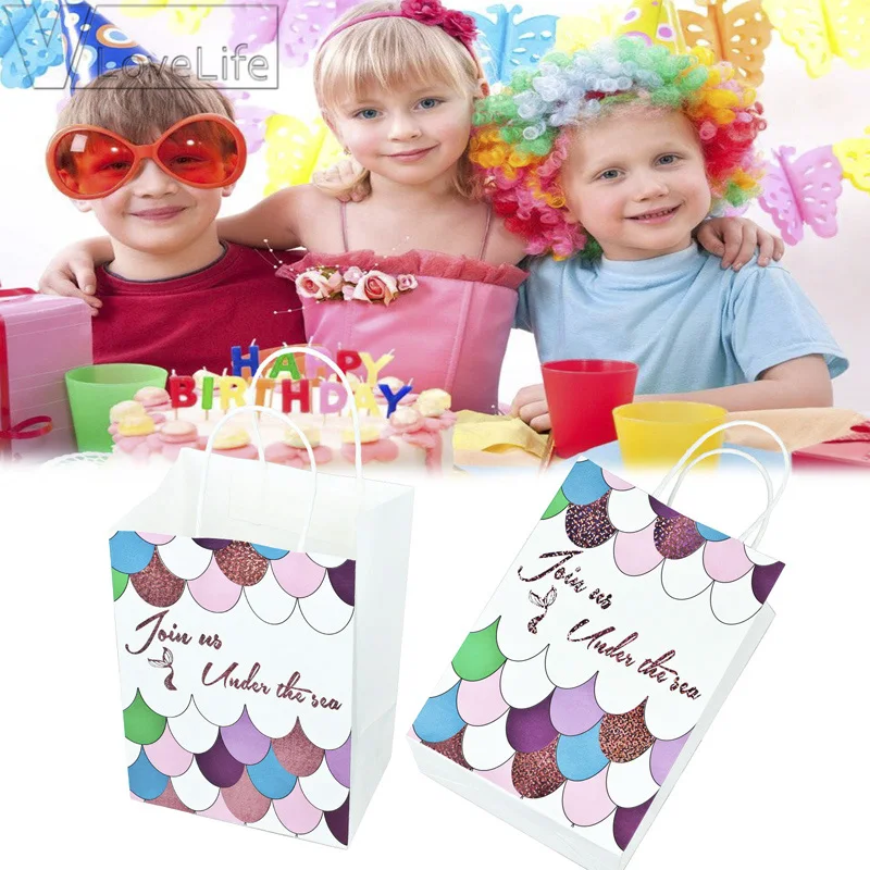 Подарочные сумки русалки предметы для вечеринки сувениры сумка годе с блестками