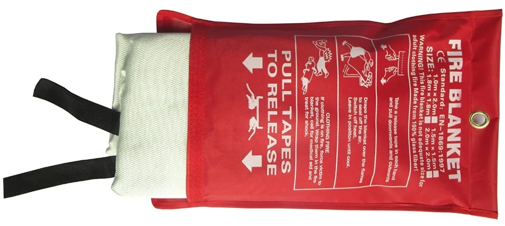 

Fiberglass Fire Blanket for Emergency Surival, Flame Retardant Protection and Heat Insulation with Various Sizes