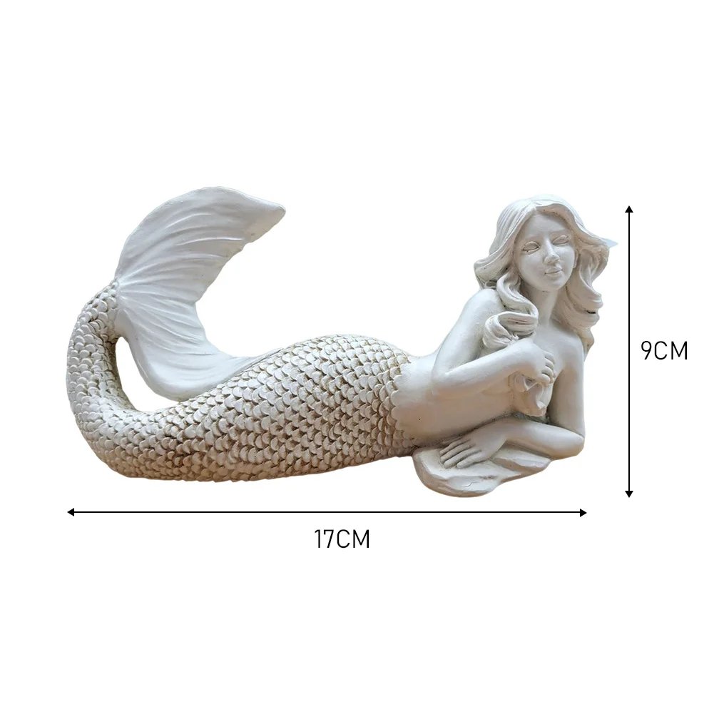 

Resin Figurine Mermaid Princess Ornaments Sculpture Statue Modern Decoration Office Living Room Desktop Crafts Gift Home Office