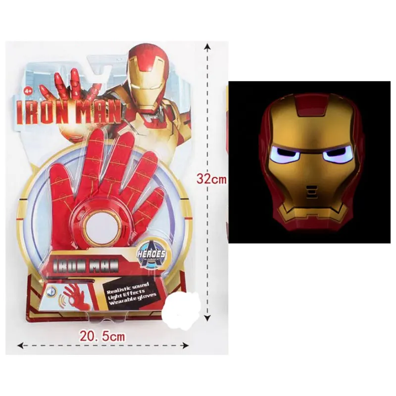 Ironman Launcher 5 стилей ПВХ 24 см Бэтмен перчатка Фигурка Человека-паука пусковая игрушка для детей подходит Человек-паук косплей игрушки - Цвет: Ironman Launcher