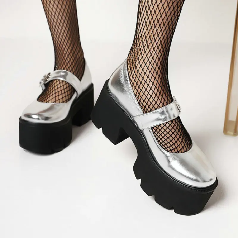 

ZawsThia Lolita Buckle Strap College Japanese Style Creepers Students Platform Chunky Heels Woman's Pumps Girls Mary Janes Shoes