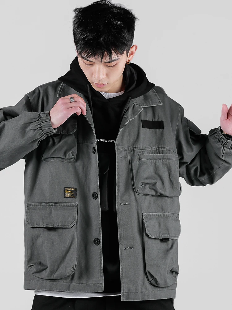 

2020 Autumn net of red American ins over the fire frock coat tide brand men loose Japanese retro jacket