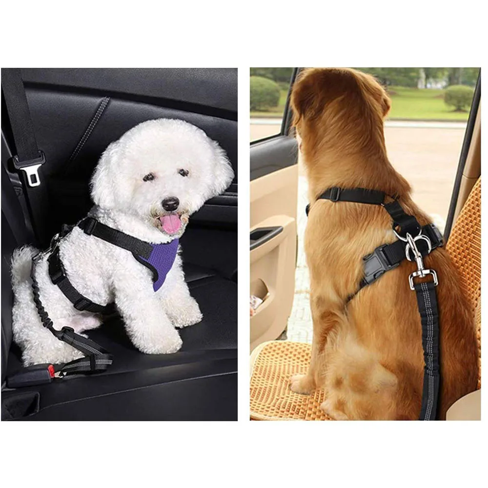 Ремень безопасности для собак Регулируемый светоотражающий ремень домашних