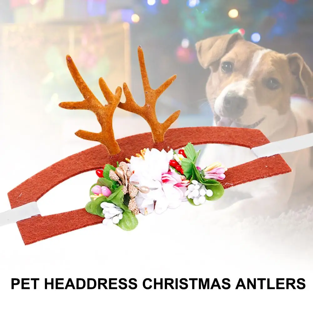 Pet Headdress Christmas Antler Decorative Hat Headband Dog Cat Hair Accessories Beautiful Funny Romantic And Wearable |