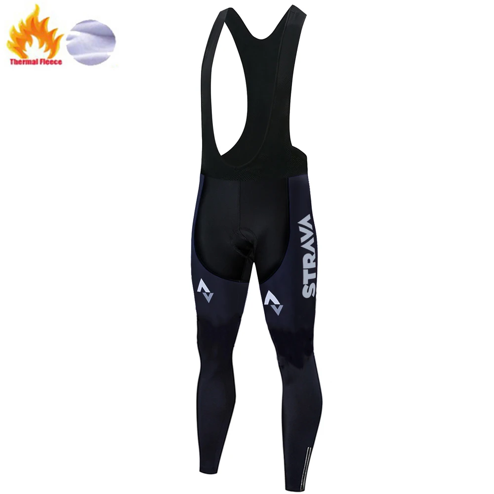 2020 команда Strava Велосипеды Штаны Зимние флисовые Термальность Для мужчин длинные