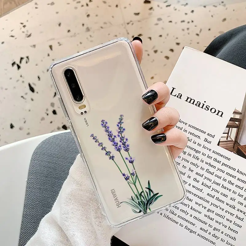 

Simple Lavender Purple Phone Cases Transparent for Samsung A71 S9 10 20 HUAWEI p30 40 honor 10i 8x xiaomi note 8 Pro 10t 11