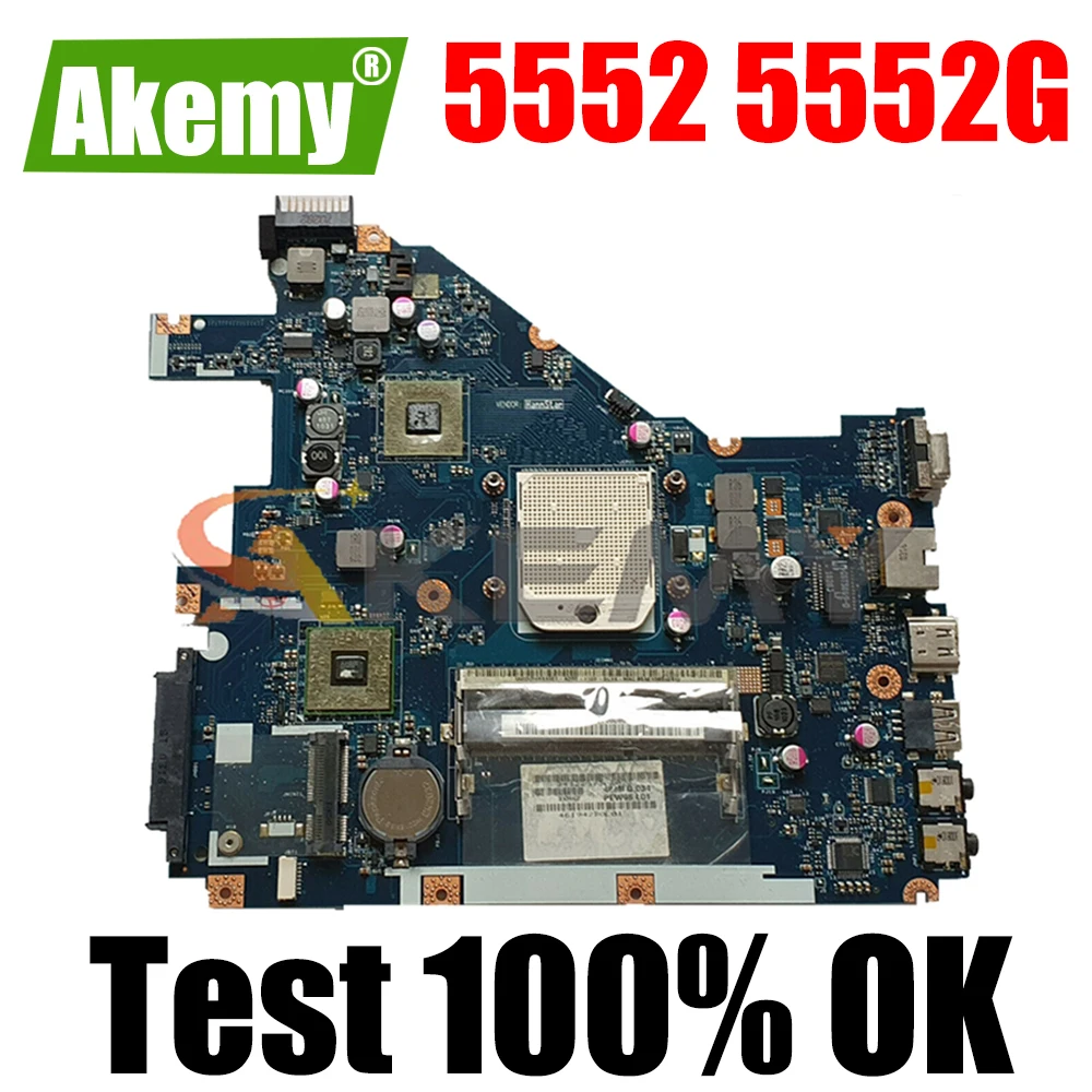 

AKEMY PEW96 LA-6552P MBR4602001 Laptop Motherboard For Acer aspire 5552 5552G Main Board DDR3 Socket S1 with Free CPU