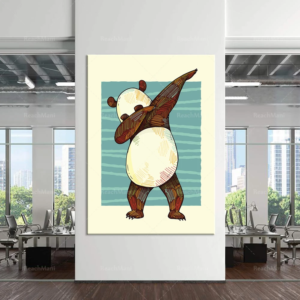 Офисная печать котировки художественный плакат Dabbing панда офисное украшение