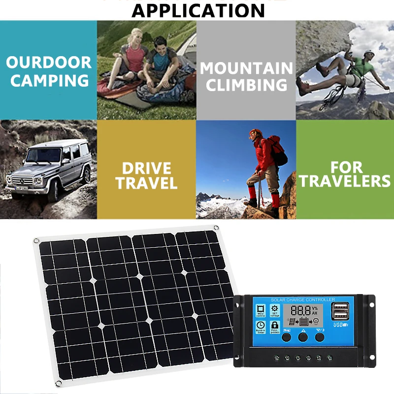 3в1 30 Вт 12 В/5 В постоянного тока USB комплект солнечной панели солнечная