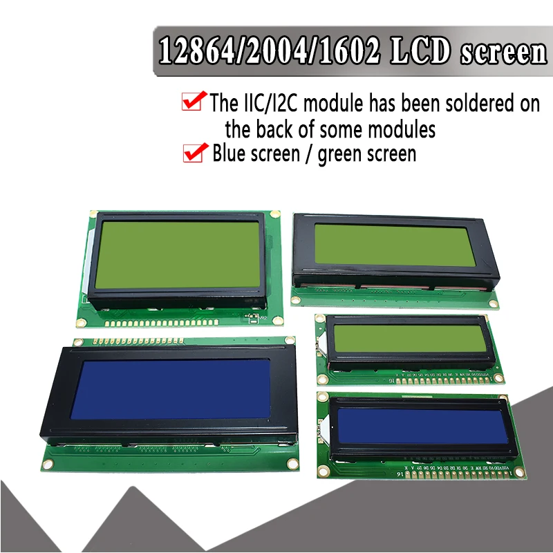 Lcd 1602 lcd 1602 2004 12864 Модуль синий зеленый экран 16x2 20X4 символьный ЖК-дисплей модуль HD44780 контроллер синий черный светильник