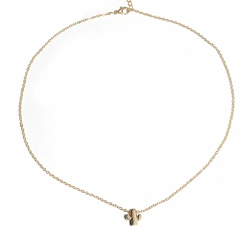 XL002204 Классическое модное золотое ожерелье с подвеской, с лунным глазом, слон, кактус, молния,, женское ожерелье, колье, вечерние ювелирные изделия - Окраска металла: XL002204