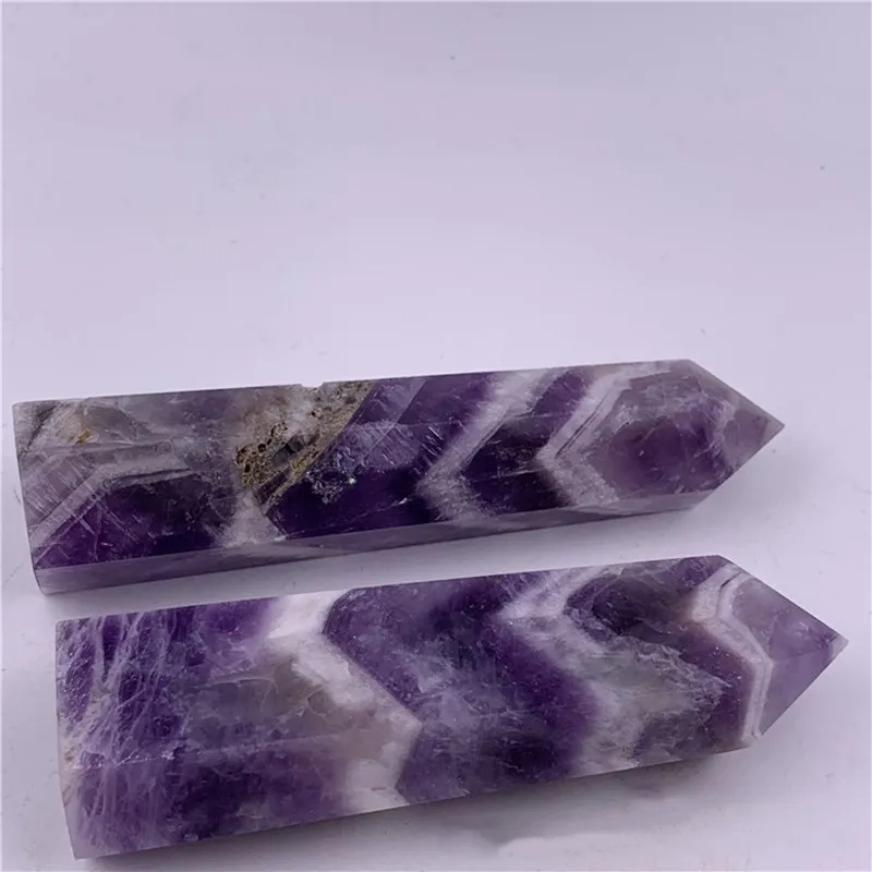 Натуральный Фэнтези кристалл аметиста в разноцветную полоску флюоритовый кварц