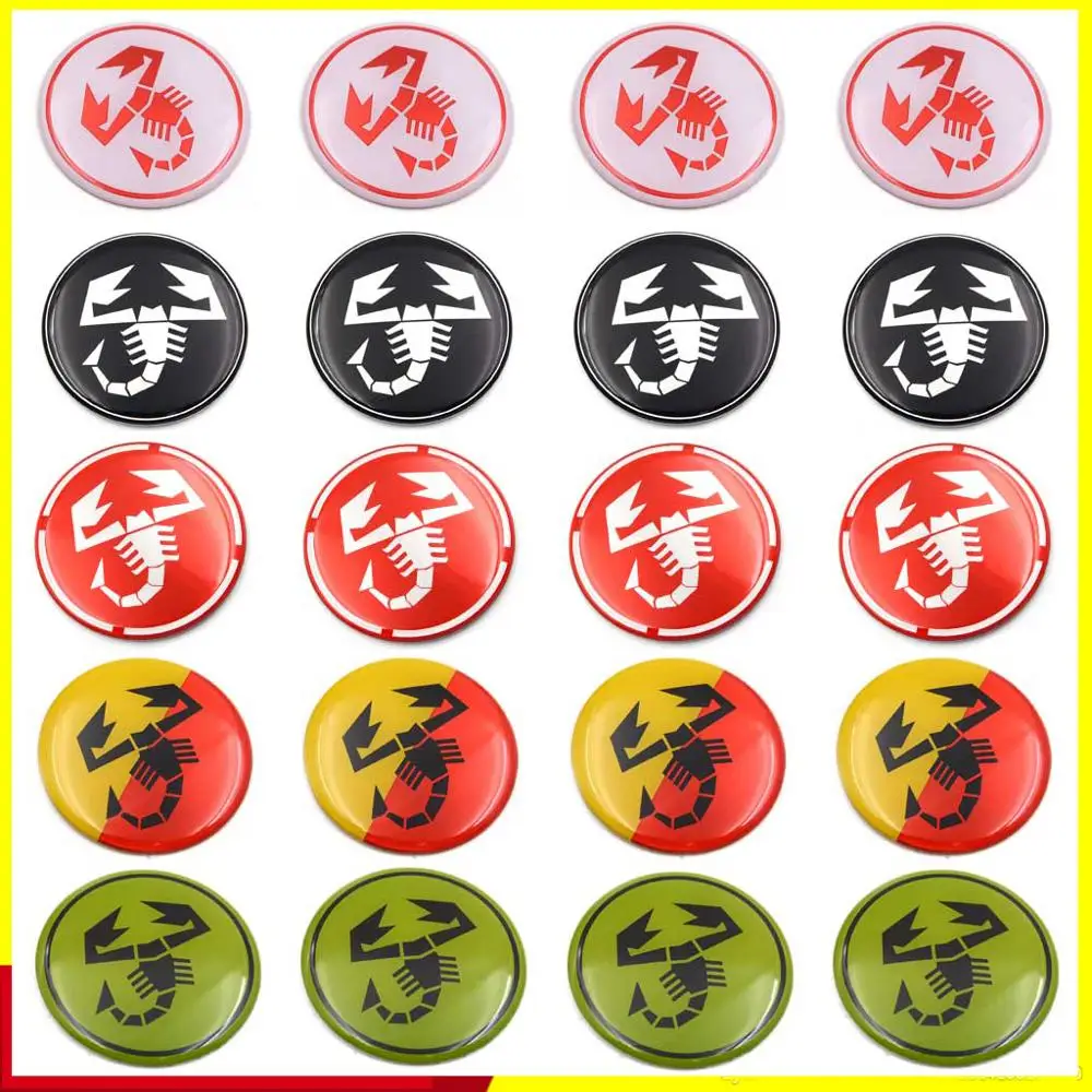 

20pcs/Lot 50mm 56mm Scorpion Logo Car On Auto Wheel Center Hub Cap Scorpio Emblem Badge Stickers For Abarth HubCap Cover