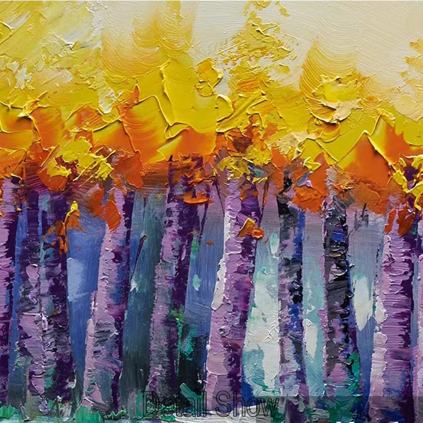 

2020 Cuadros Decoracion Forest Abstract Oil Painting On Canvas For Living Room Home Pictures Paint By Wall Art Paintings 100%