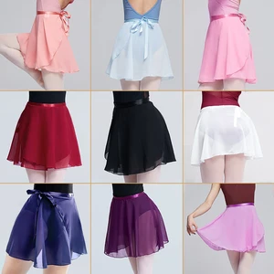 Ballet Skirt WrapTutu Skirt For Ballet Chiffon Skirts Woman Girls Tie Up Mini Short Skirt For Dancin in USA (United States)
