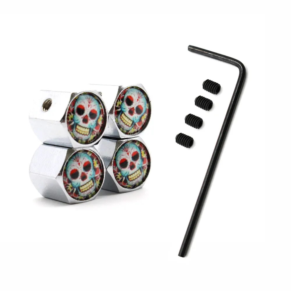 5 шт./компл. автомобильный стиль цинковый сплав Противоугонный череп с цветами