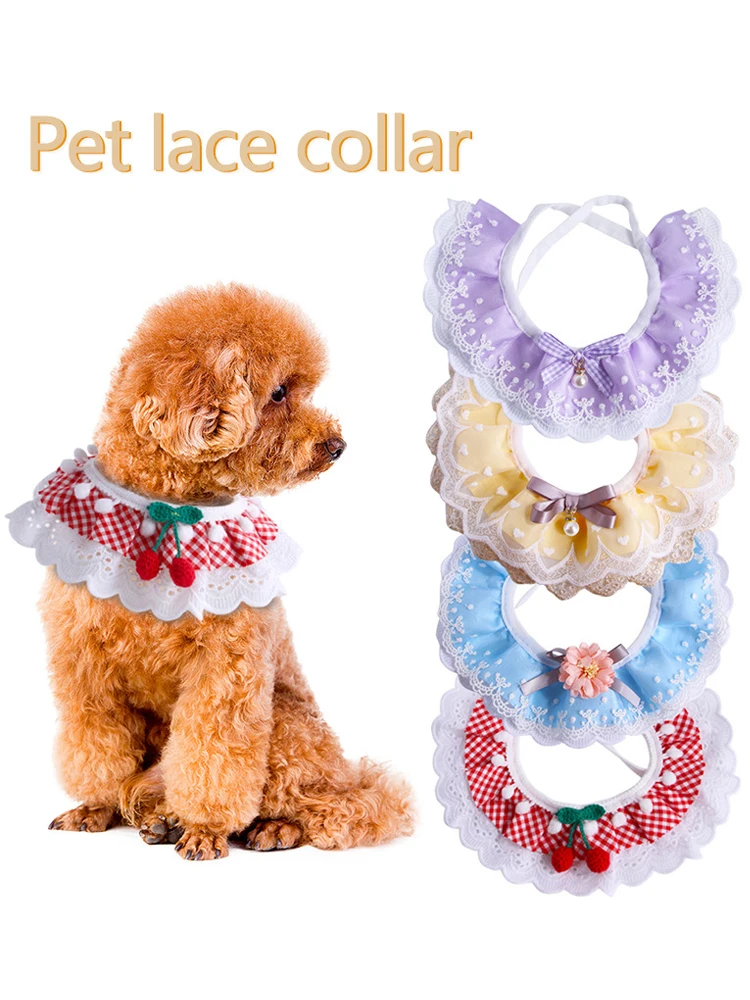 

Pet Dog Cat Bibs Cats Bandana Bibs Scarf Adjustable Sweet Collars For Puppy Cats Small Dogs Neckerchief Bib Pet Accessories