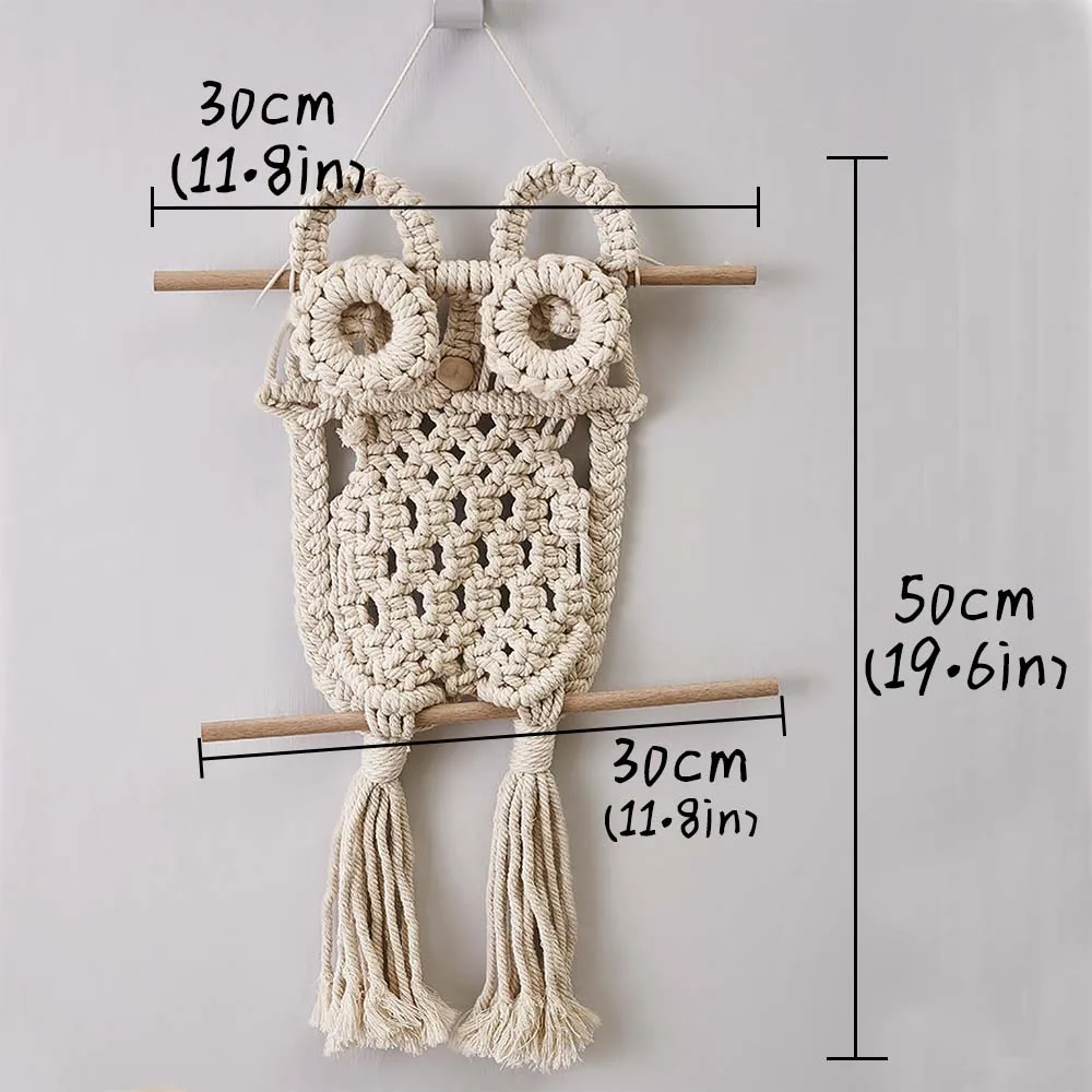 

Wall Tapestry Owl Shape Handmade Room Hanging Blanket Weaving Ornament Room Decoration Christmas Gift Home Accessories HM0085