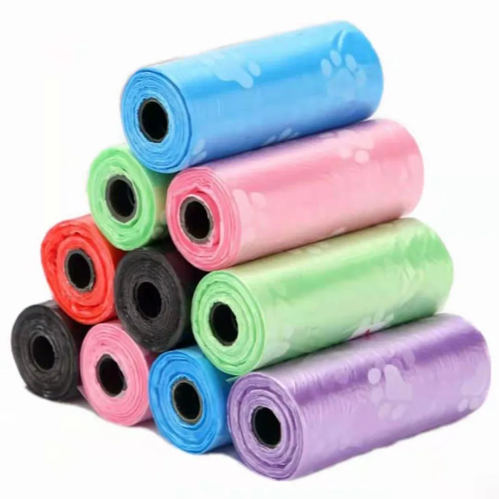 

10 Rolls Dog Poop Bag Cute Printing Cat Puppy Waste Pick Up Bags Outdoor Home Clean Disposable Refill Garbage Bag Pet Supply