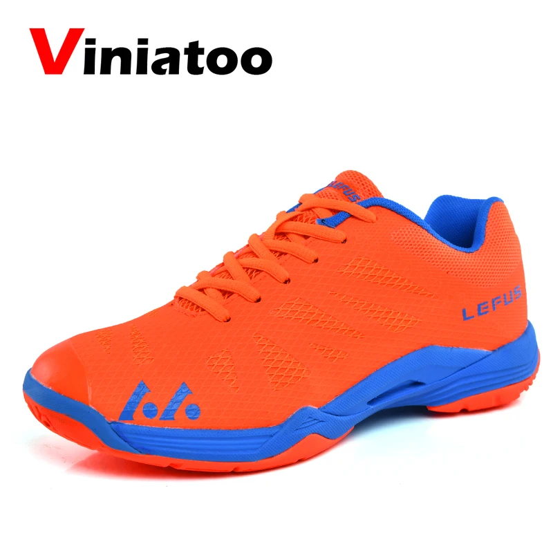 

New Breathable Badminton Trainers Sneakers Men Women Size 36-45 Orange Light Weight Tennis Shoes Quality Volleyball Sneakers