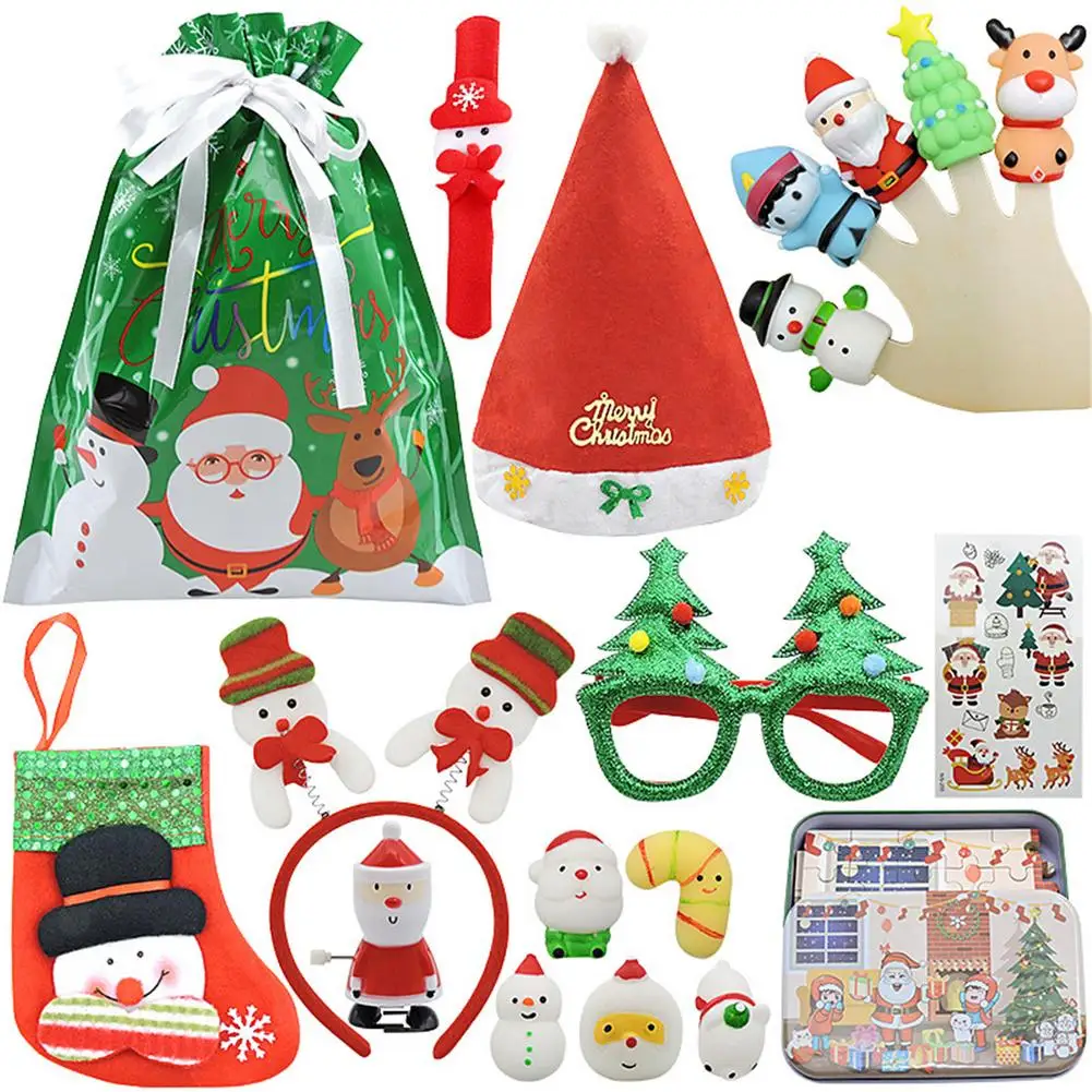 

45 Pcs Christmas Squeeze Toys Pack Puzzles Toy Car Advent Calendar Mystery Gift Box Part Costume For Children Kids Adult