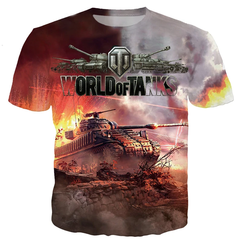 

YX GIRL 2021, модная мужская футболка, топ с принтом game World Of Tanks, летняя повседневная Уличная одежда, Прямая поставка, TK-58
