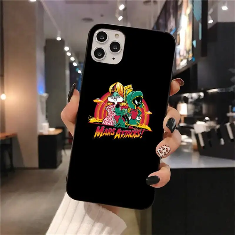 Чехол-накладка для iPhone 11 pro XS MAX 8 7 6 6S Plus X 5S SE 2020 XR с изображением Марвина черного