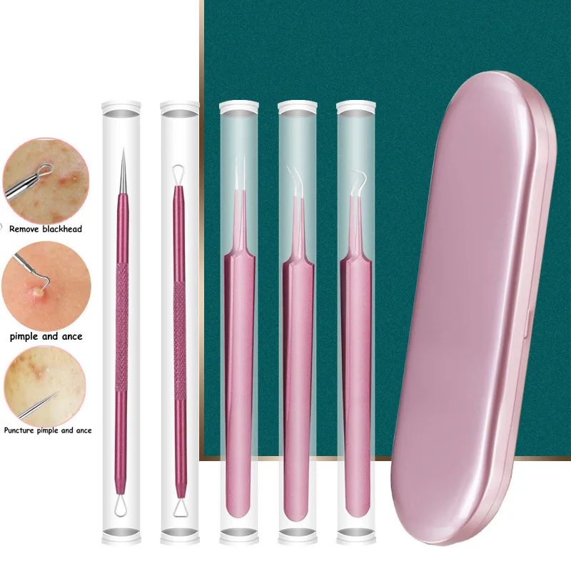 5 шт. черноголовых удаления иглы черных точек очиститель Пинцет для акне